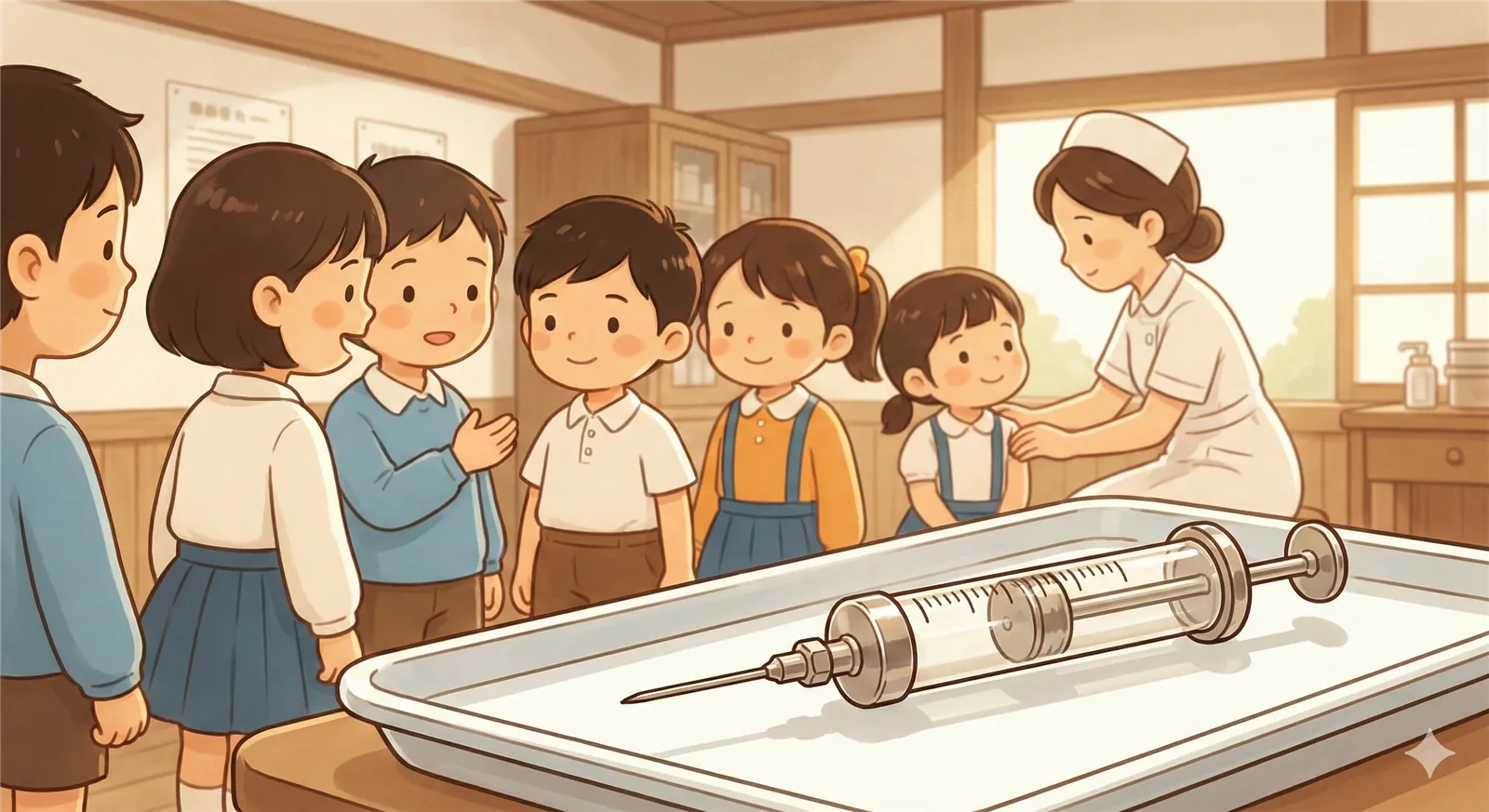 集団予防接種の様子