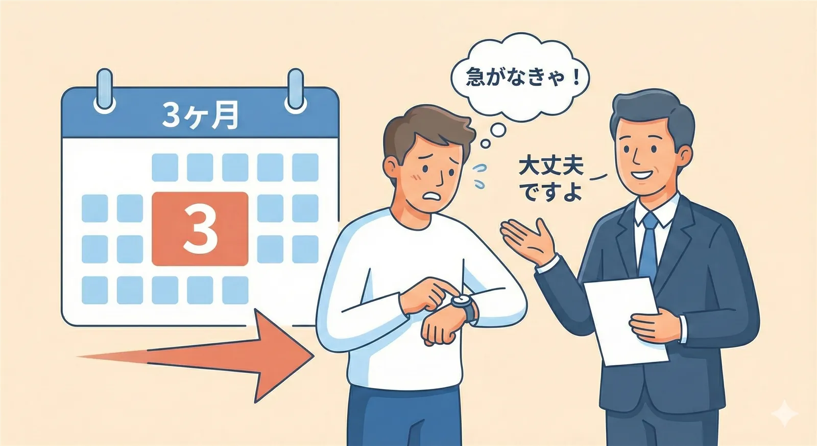 3ヶ月の期限を過ぎると手遅れになるイメージ図