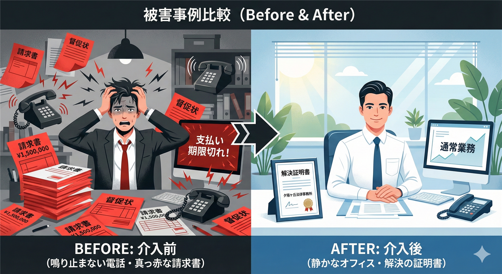 解決事例のビフォーアフター