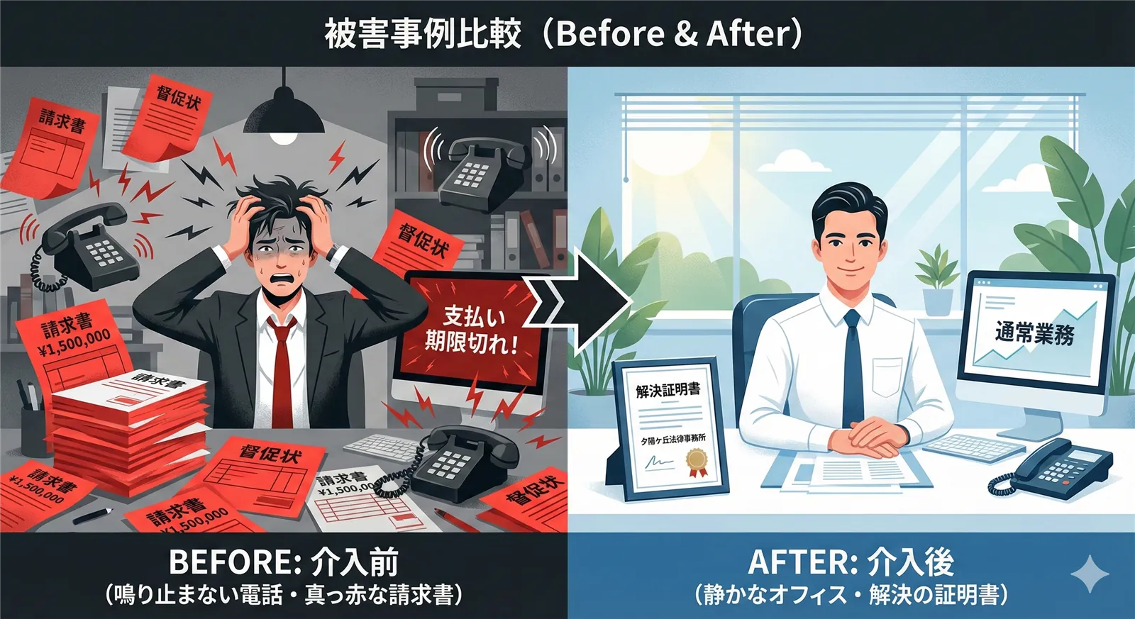 解決事例のビフォーアフター