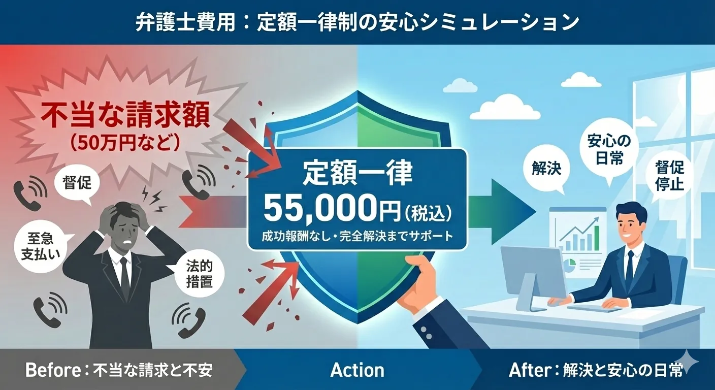 弁護士費用とメリットのバランス図
