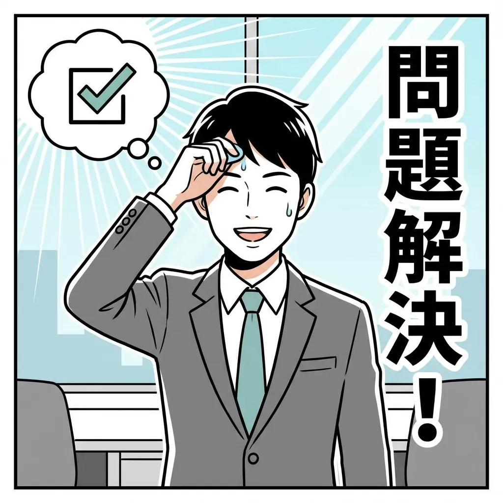 解決して笑顔