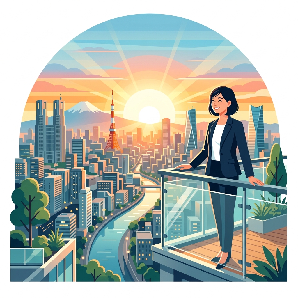 新しいスタートを切る日本人のイメージ